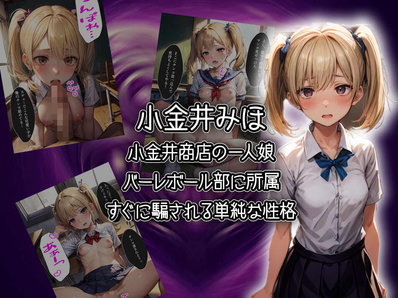 サンプル画像2:5人の女子校生を催●アプリで洗脳支配して中出ししまくる話【セリフ付き】(aiもみむ出版) [d_372699]