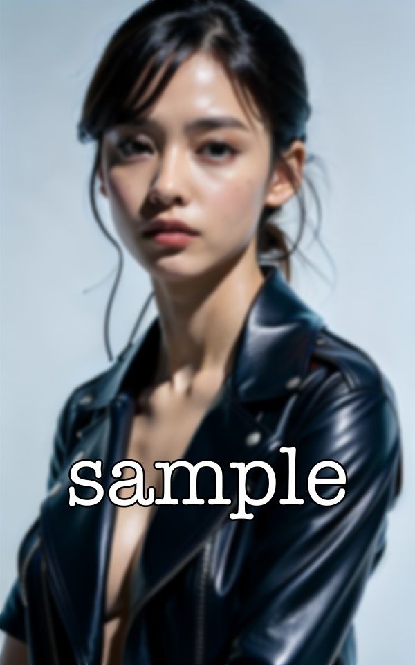 サンプル画像1:革ジャン美女スペシャル！男性は勃起不可避のえろえろDX！Fカップの美乳を見せつける(monsterX) [d_372700]