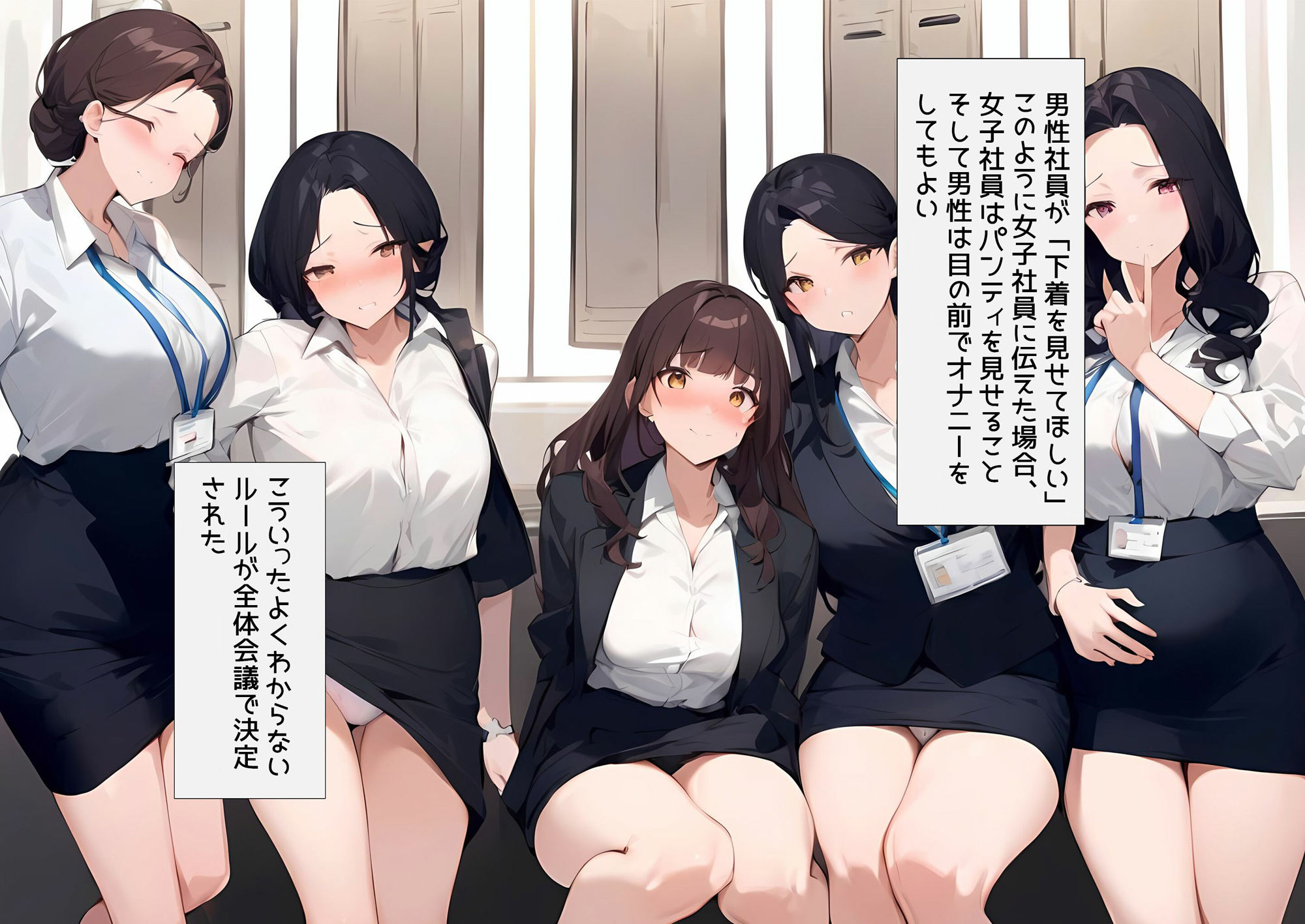 サンプル画像1:僕は職場で一緒に働く女子社員全員の下着が見たい(日替わりさん) [d_372709]