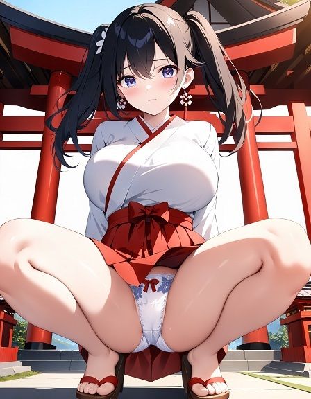 サンプル画像2:巫女のしゃがみパンチラ(D.P.H.) [d_372712]