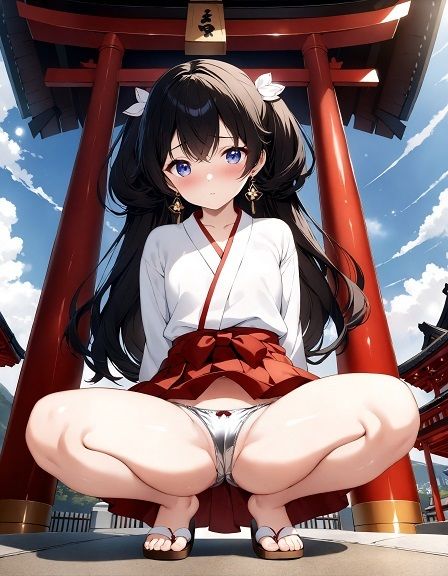 サンプル画像4:巫女のしゃがみパンチラ(D.P.H.) [d_372712]