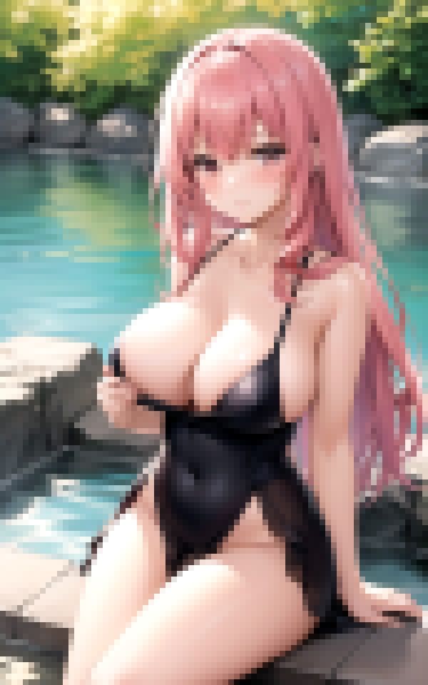 サンプル画像1:ピンク髪の美女の誘い(データの誘惑出版) [d_372726]