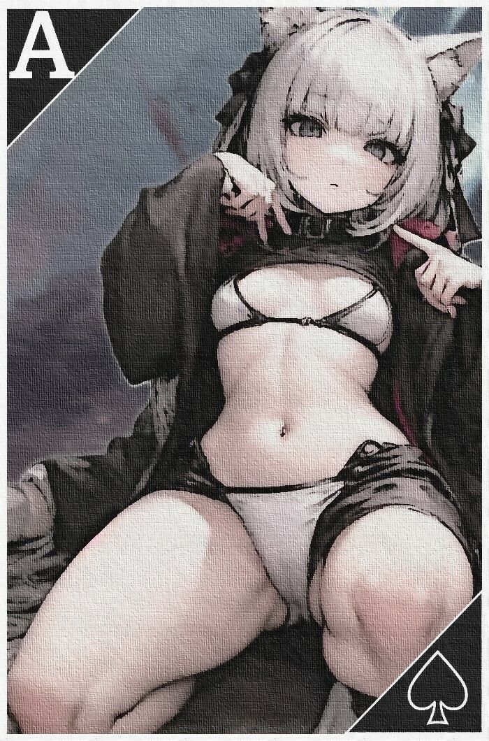 サンプル画像3:けもみみカード（トランプ風）(エロめがね猿) [d_372844]