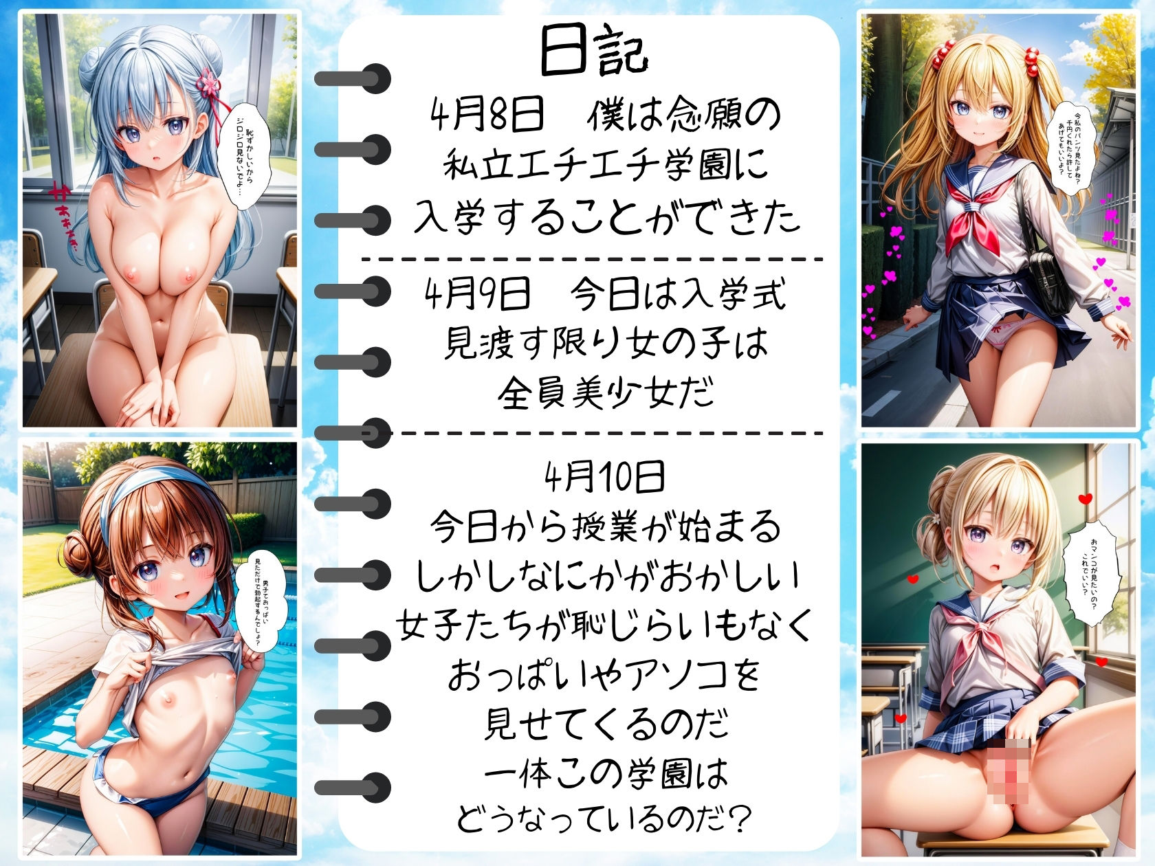 サンプル画像1:私立エチエチ学園に入学した僕【4K高画質セリフ付き】(変態紳士) [d_373009]