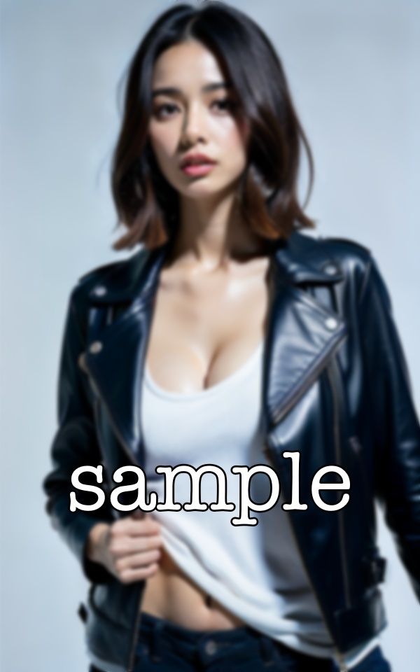 サンプル画像4:巨乳のツーリング！硬い革ジャンから飛び出した柔らかい巨乳！脇見運転注意スペシャル(オタクな写真館) [d_373039]