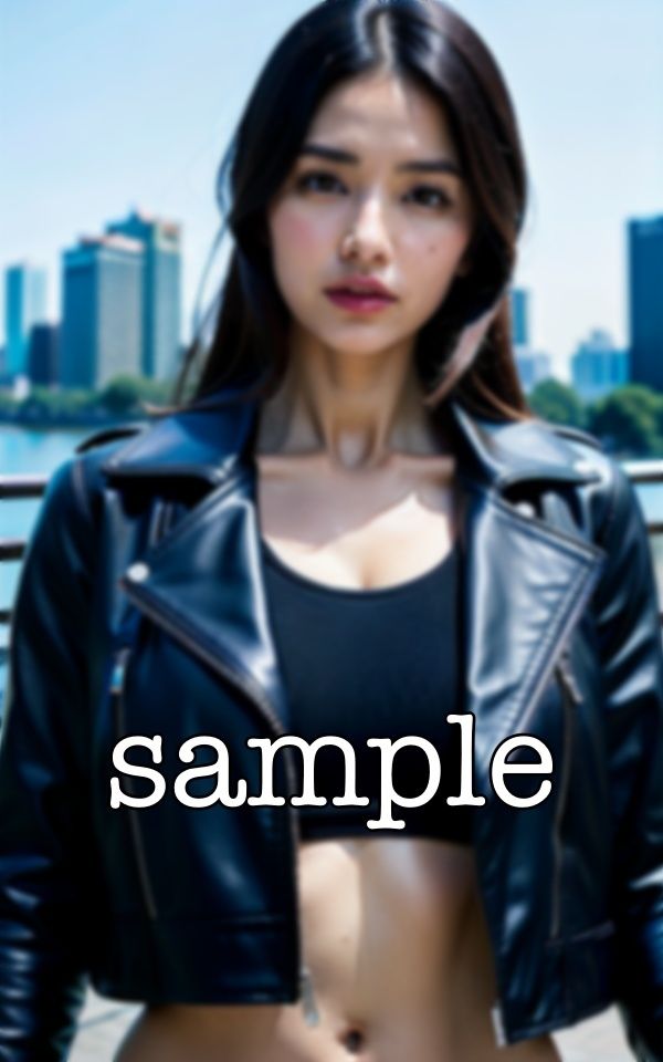 サンプル画像5:巨乳のツーリング！硬い革ジャンから飛び出した柔らかい巨乳！脇見運転注意スペシャル(オタクな写真館) [d_373039]