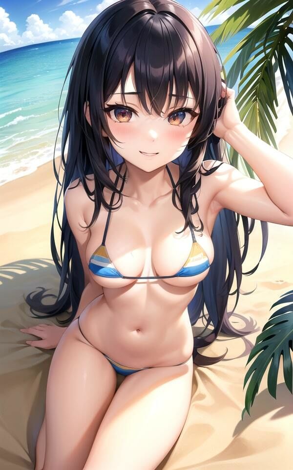 サンプル画像1:ビーチで見つけたかわいい女の子たち(AIjapan) [d_373206]