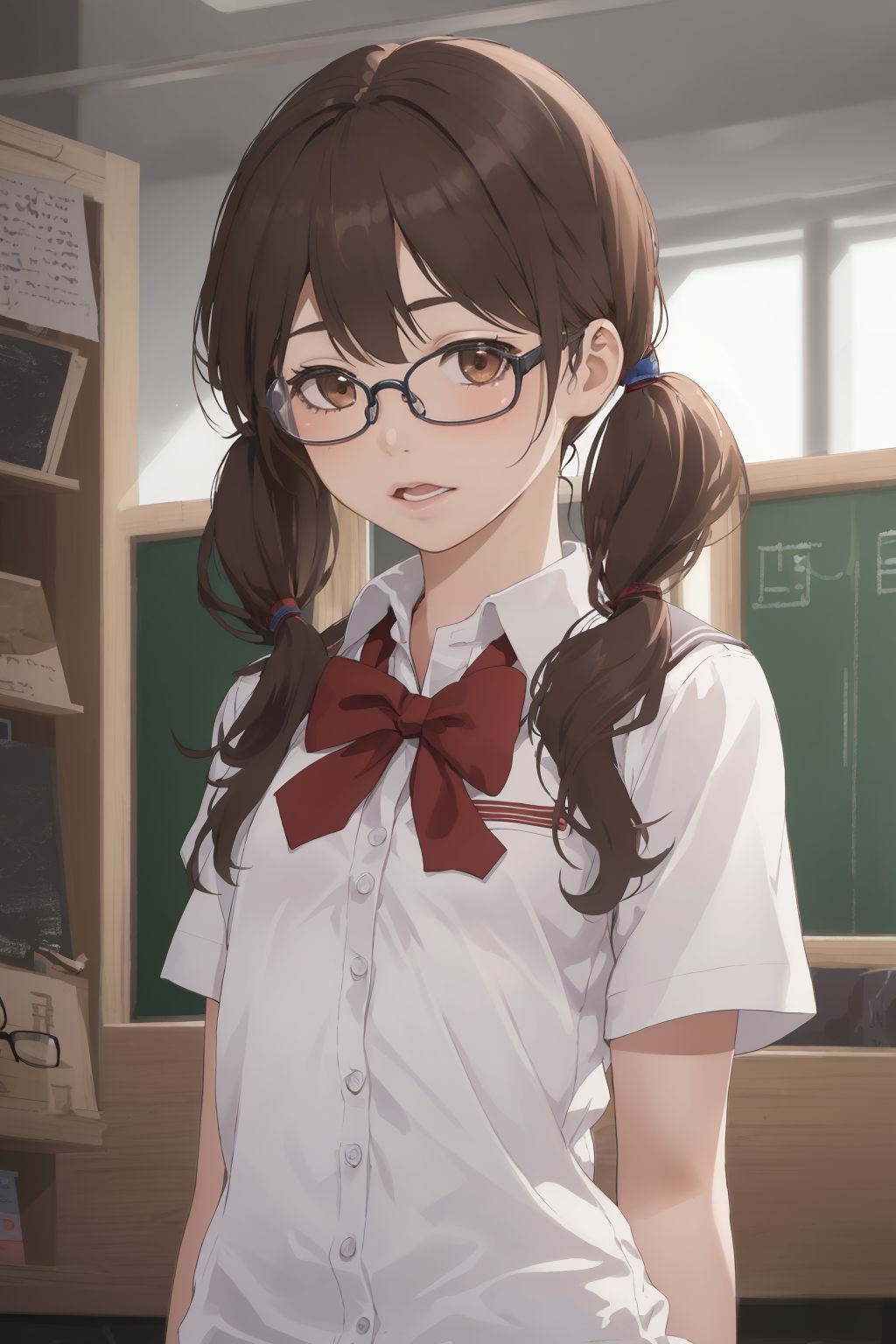 サンプル画像1:妹みたいだった近所の幼馴染 女子校生になった記念の性教育を切り取った大ボリュームの大好評CG集ロリメガネ貧乳編！(fanzaAI画像創造shin) [d_373287]