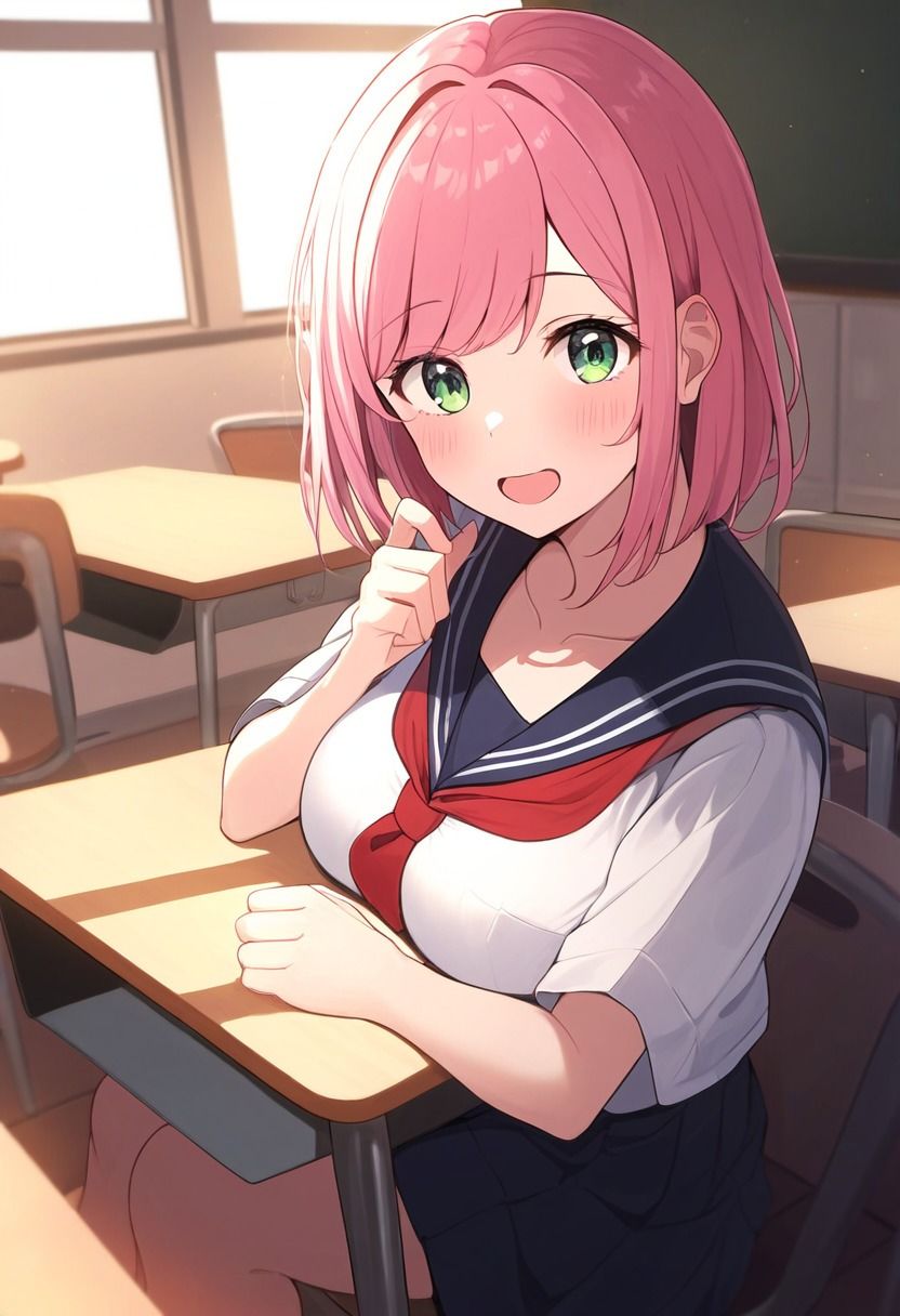 サンプル画像2:ある日のできごと教室にいた桃色の子(カントール) [d_373303]