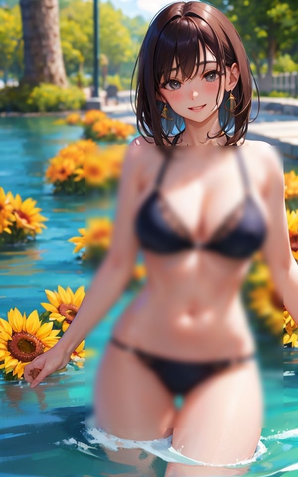 サンプル画像3:私の体、触ってみたいの？(スタジオ森の中) [d_373625]