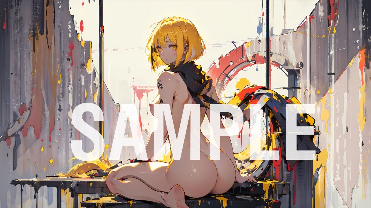 サンプル画像2:パソコンのデスクトップの壁紙に使える、金髪ショートヘアの女の子のイラスト集(とどまり亭) [d_373636]