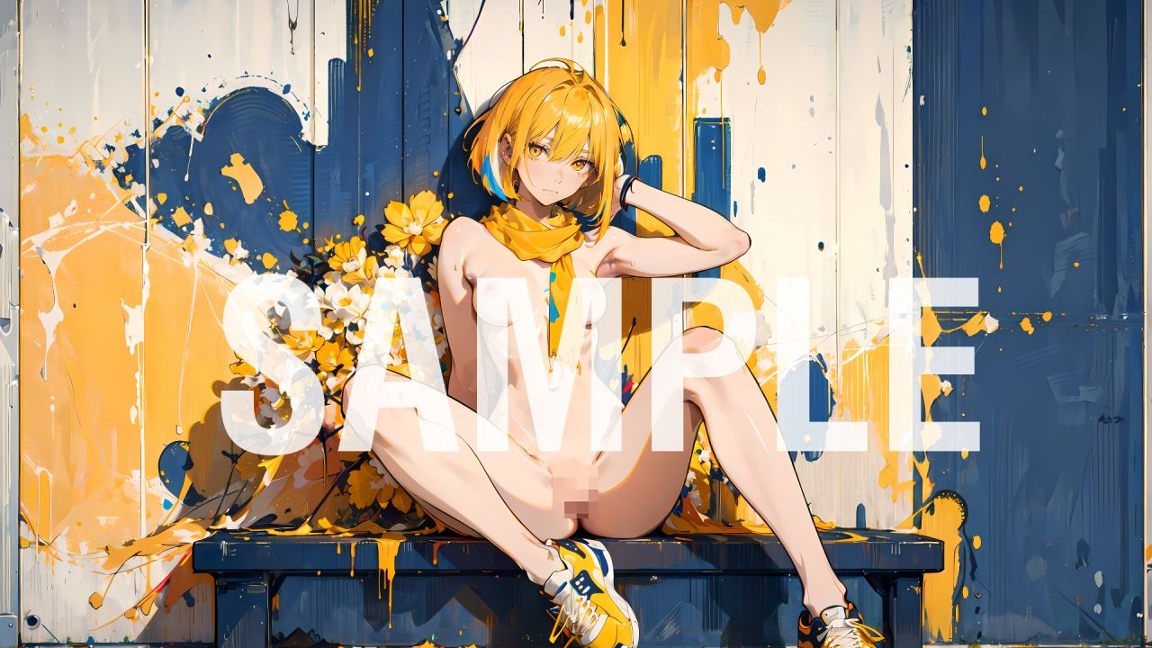 サンプル画像4:パソコンのデスクトップの壁紙に使える、金髪ショートヘアの女の子のイラスト集(とどまり亭) [d_373636]