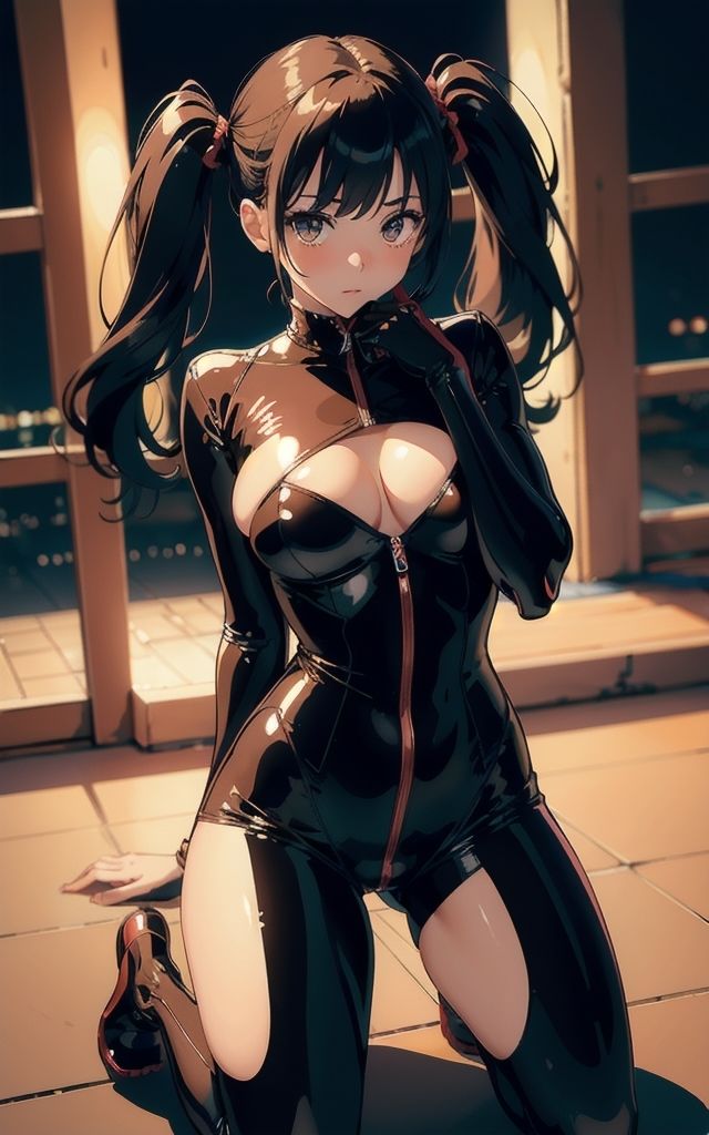 サンプル画像4:ラバースーツ彼女II【AI美女イラスト集】(AI picture factory) [d_373661]