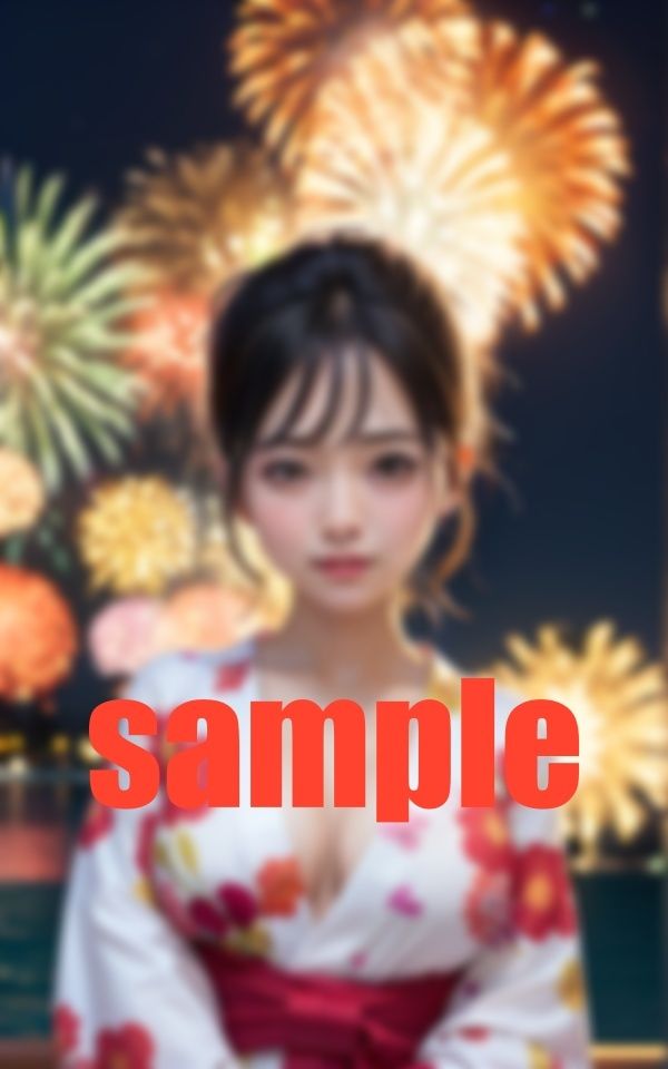 サンプル画像1:はだけたお姉さんの浴衣からのぞく胸元 -集中できない花火大会-(秋子) [d_373664]