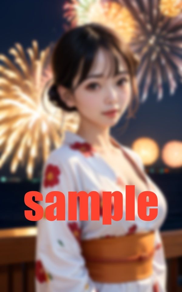 サンプル画像4:はだけたお姉さんの浴衣からのぞく胸元 -集中できない花火大会-(秋子) [d_373664]