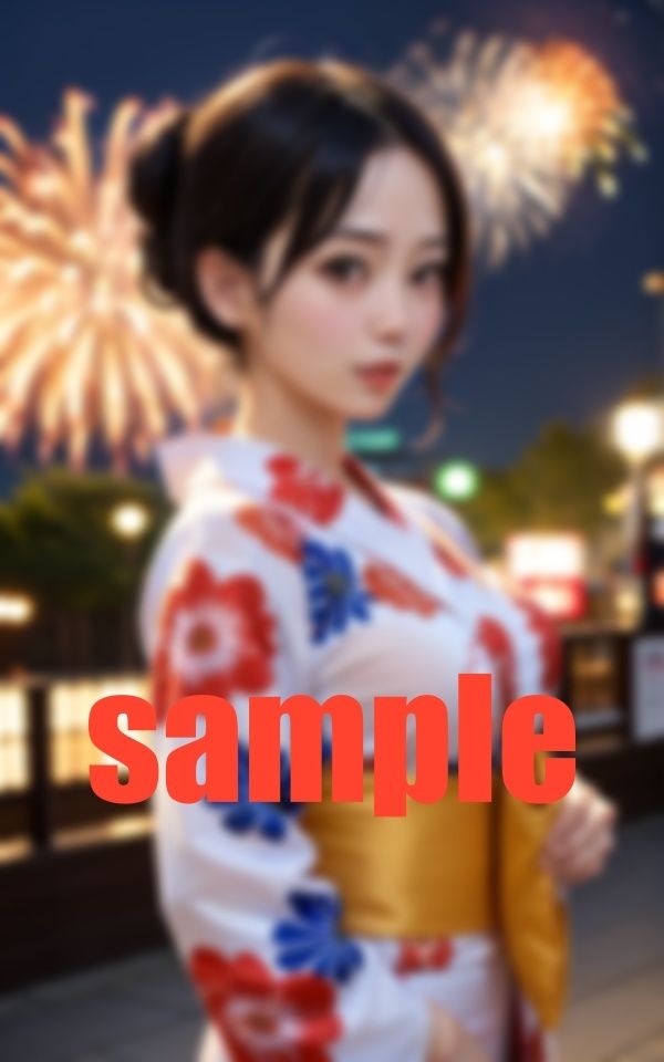 サンプル画像5:はだけたお姉さんの浴衣からのぞく胸元 -集中できない花火大会-(秋子) [d_373664]