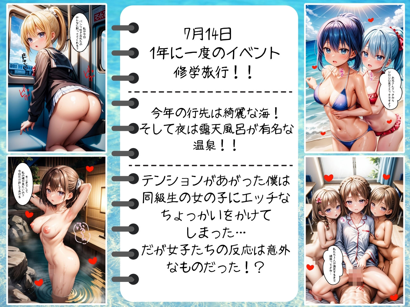 サンプル画像1:一泊二日のエチエチ修学旅行！【4K高画質セリフ付き】(変態紳士) [d_373673]