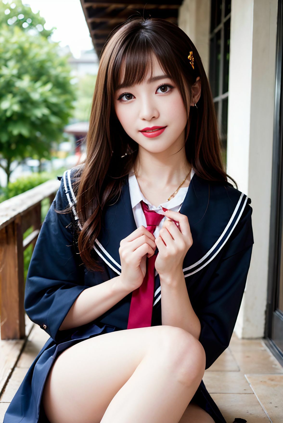 サンプル画像2:【高画質200枚】制服女子校生シリーズ(AIstudio) [d_373695]