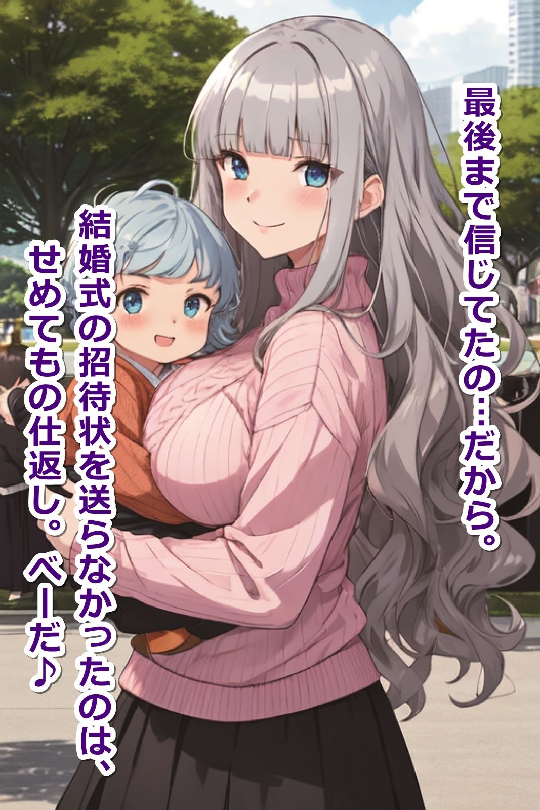 サンプル画像4:おかしなスマホアプリで「他人ち〇ぽで子持ちになった幼なじみ」を【即オチ2コマ】させる話(くまとねこ屋) [d_373873]