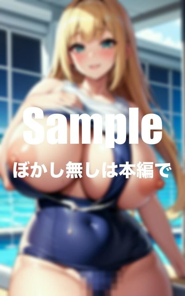 サンプル画像3:爆乳金髪ギャル ぴちぴちスク水(全裸合宿) [d_374194]