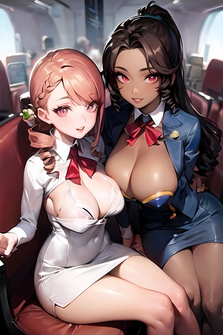 ※枚数増量！【R18】MIX GIRLS 5 黒ギャル＆白ギャル航空、ご奉仕フライトへようこそのサンプル画像 6