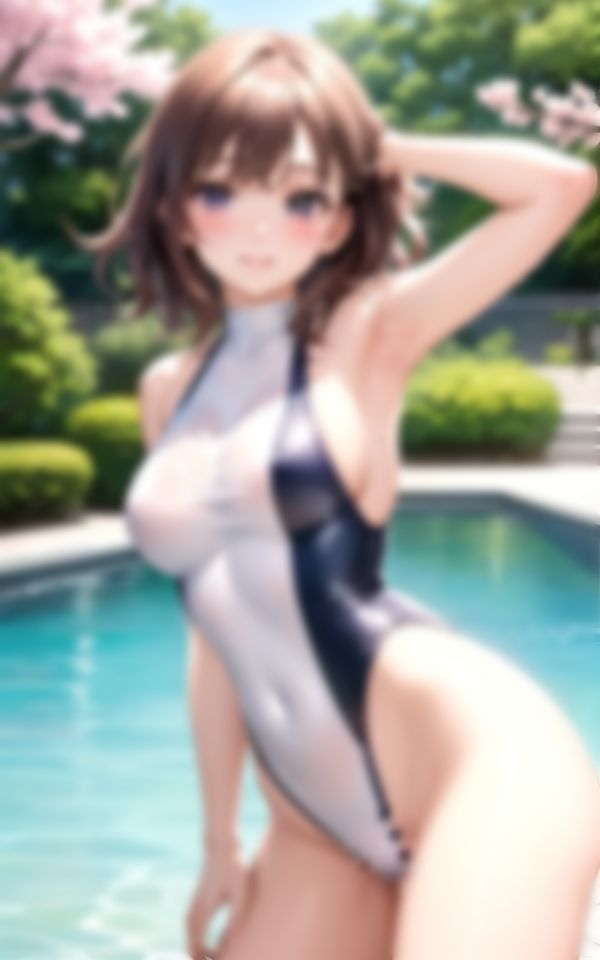 サンプル画像3:いやらしい水着で後輩くんを色仕掛けしてくる水泳部の先輩美女さん(最高のAI美女出版) [d_374267]