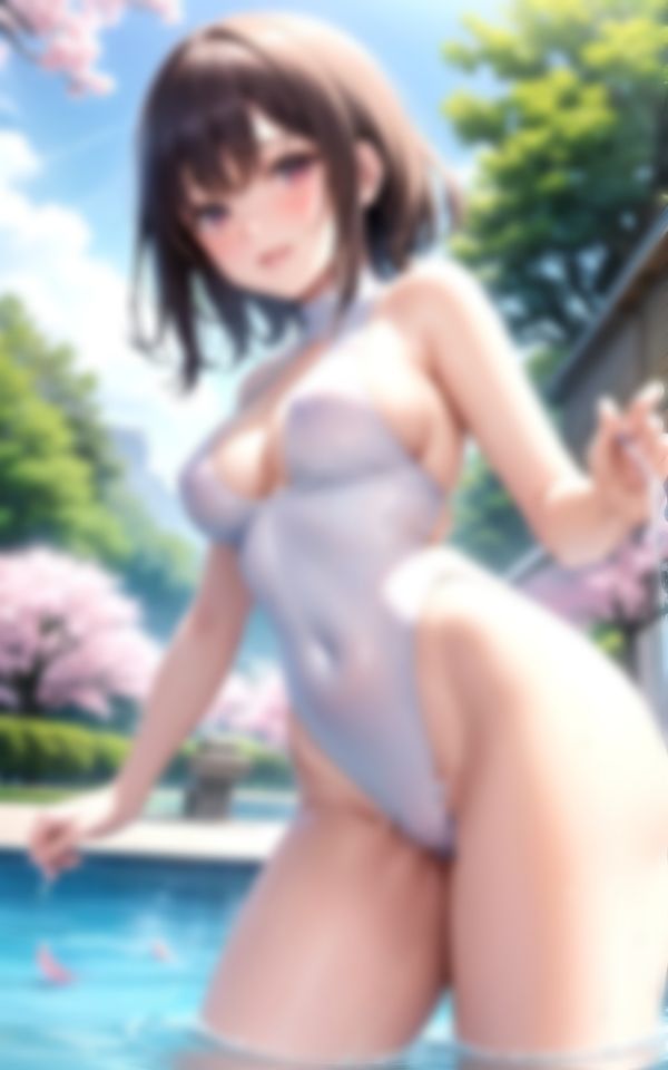 サンプル画像6:いやらしい水着で後輩くんを色仕掛けしてくる水泳部の先輩美女さん(最高のAI美女出版) [d_374267]