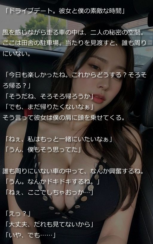 サンプル画像1:【流出】ドライブデートからカーS●Xに発展！車の中でやりまくる大学生カップルの自撮り集（全287ページ）【高画質モデル】(AIPhoto出版) [d_374302]