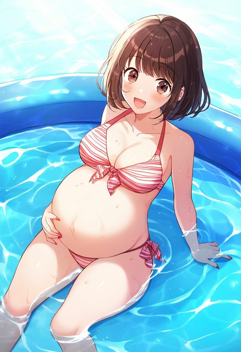 サンプル画像6:妊婦の変態セックス 出産する子○もが使う場所で変態セックス 野外で乱交・青姦（○ちゃんプレイ・おしゃぶり・プール・特殊性癖）イラスト500枚(エロロ兵長) [d_374678]