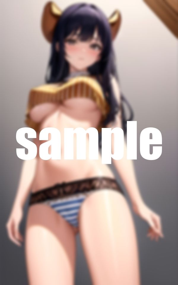 サンプル画像3:ハミ乳で誘惑してくる先輩(AI imagination) [d_374971]