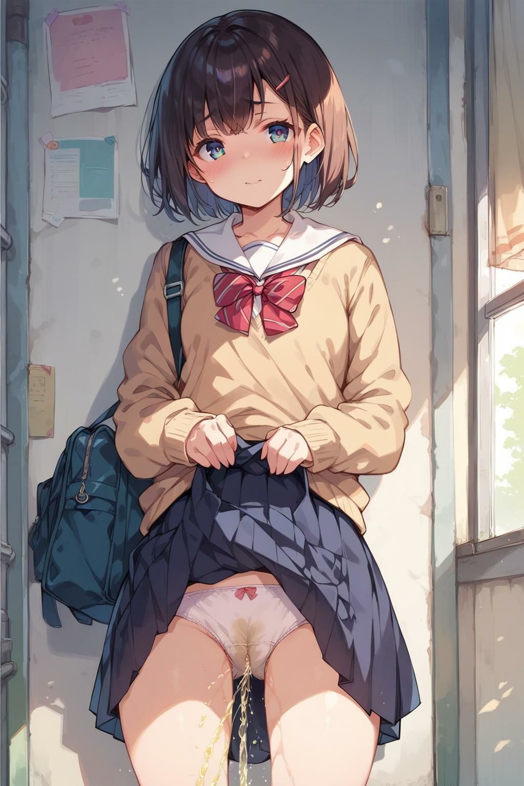 サンプル画像1:【女子校生のパンティ2】前からおもらし(AI_Shiteru) [d_375136]