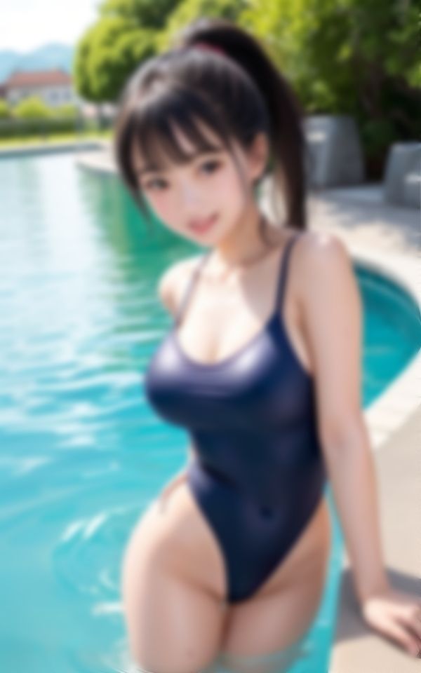 サンプル画像3:きわどいスクール水着で童貞くんを誘惑してくる水泳部の先輩ちゃん(あい高画質出版) [d_375303]