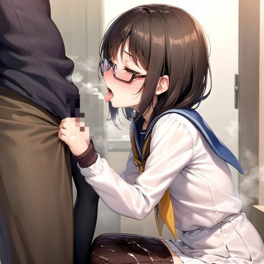 サンプル画像3:ニーハイメガネっ子美少女のH(脚人) [d_375437]