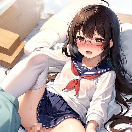 サンプル画像5:ニーハイメガネっ子美少女のH(脚人) [d_375437]