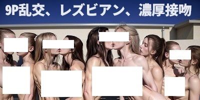 サンプル画像1:9P乱交、レズビアン、濃厚接吻、AI種絵にいかがですか？(OPP-AI) [d_375450]