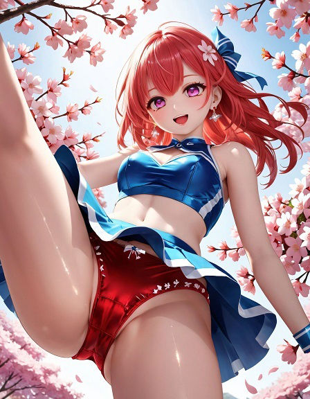 サンプル画像2:チアガールの片足上げパンチラ(D.P.H.) [d_375509]