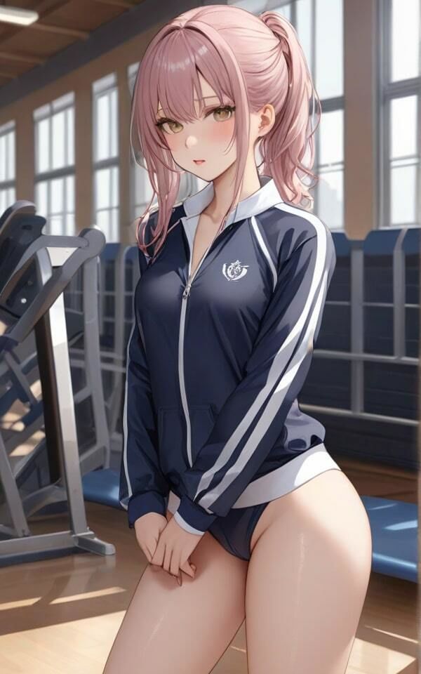 サンプル画像5:巨乳美女の体操着の中 体操着のジッパー降ろす？(妖艶なボディ) [d_375995]