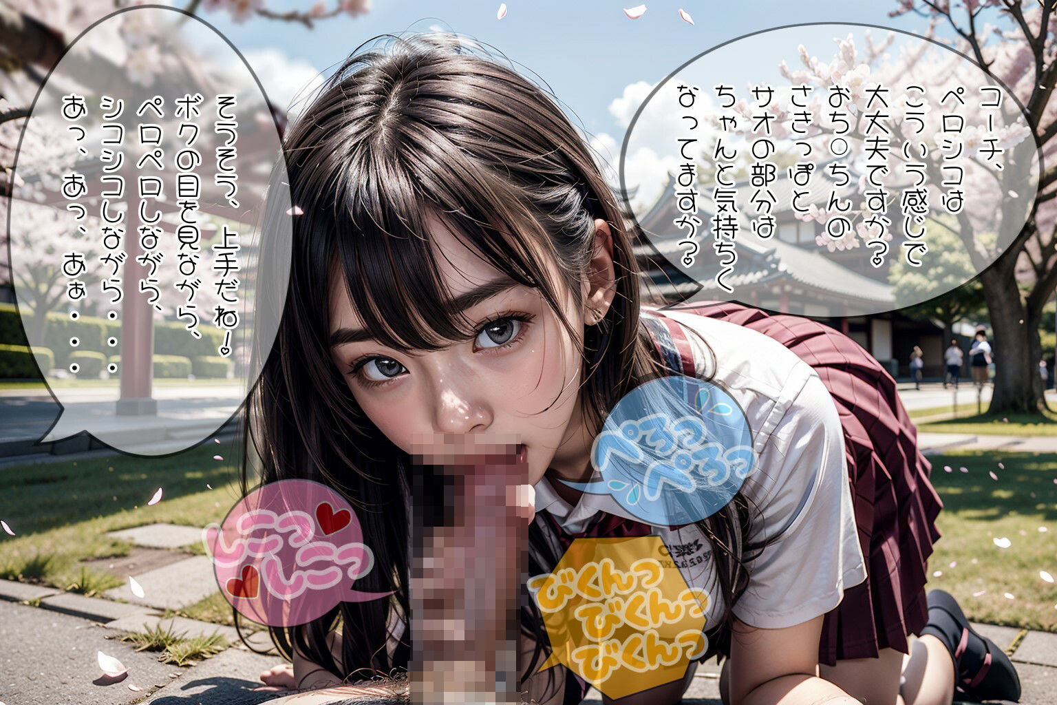 サンプル画像1:女子校生のお花見日和/ミニスカ制服/純白パンツ/ピチピチおっぱい(ひろぴょん工房) [d_376184]