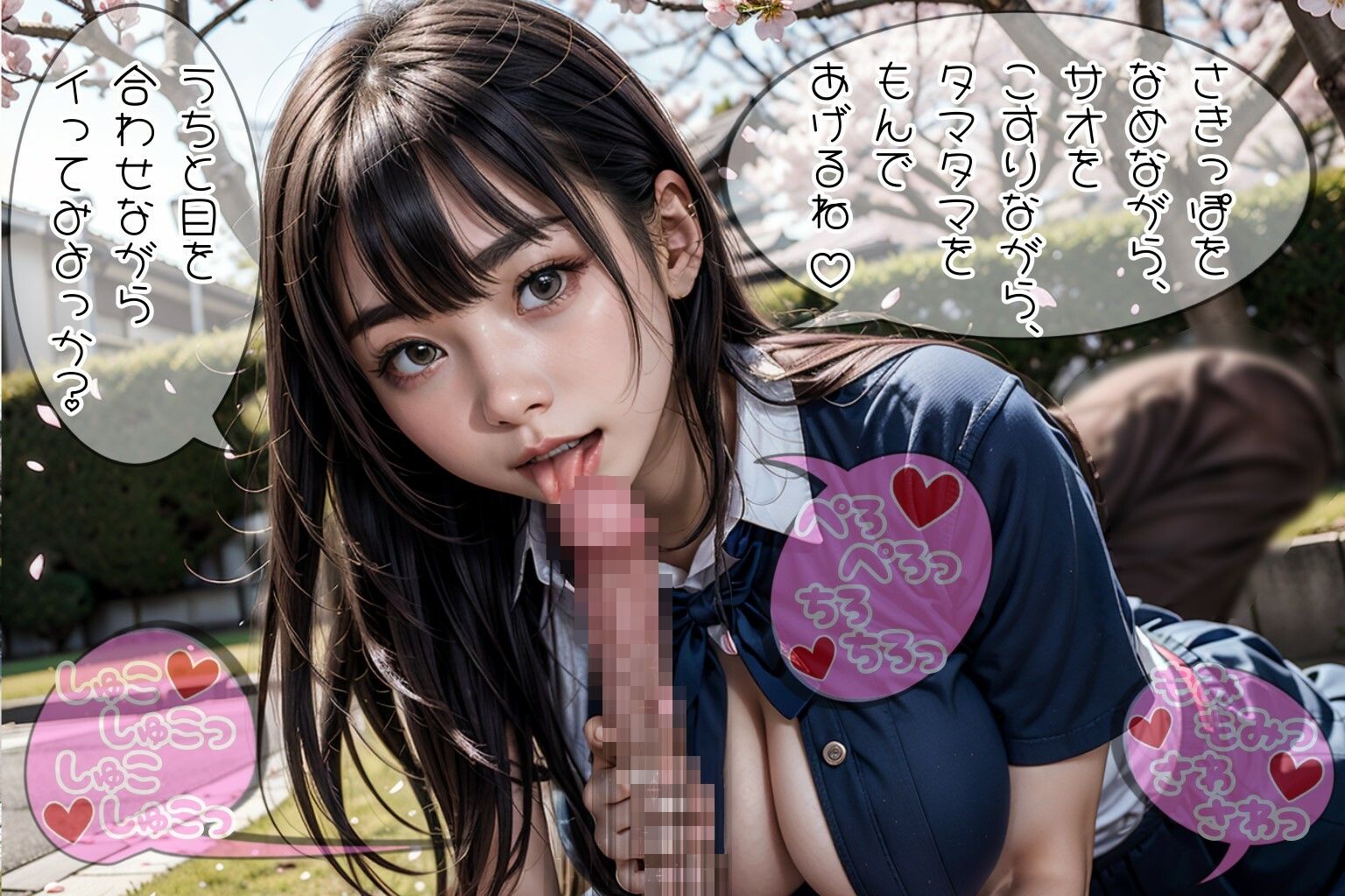 サンプル画像3:女子校生のお花見日和/ミニスカ制服/純白パンツ/ピチピチおっぱい(ひろぴょん工房) [d_376184]