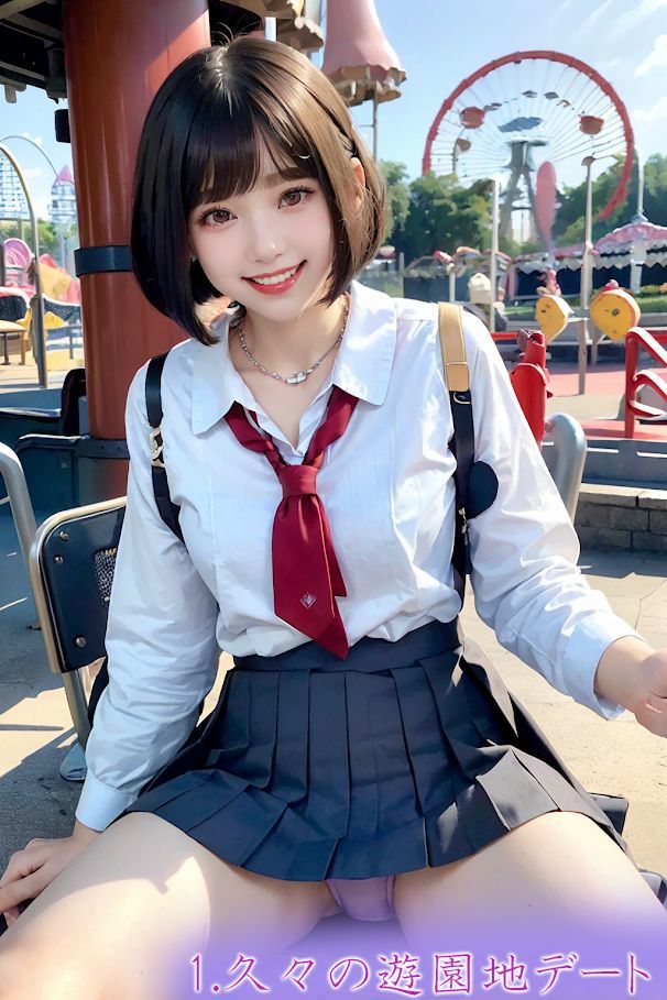 サンプル画像2:青姦JK 【No.01】 遊園地デート編(AIパール) [d_376381]