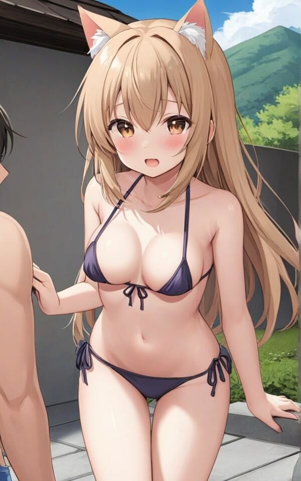 サンプル画像3:可愛い猫耳娘の少しエッチな水着(半熟プリン) [d_376580]