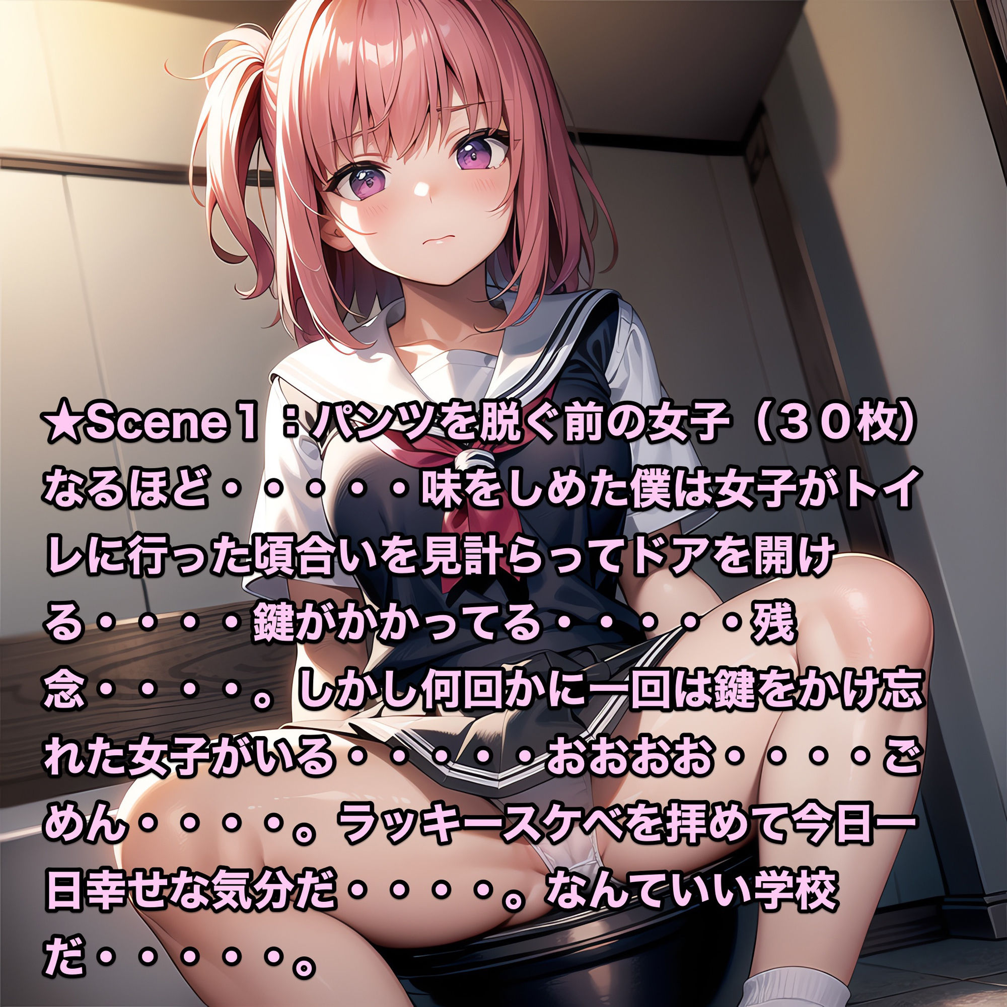 サンプル画像2:えちえち学園生活 〜トイレでのハプニング Vol.1〜(Cameron’s room) [d_376852]