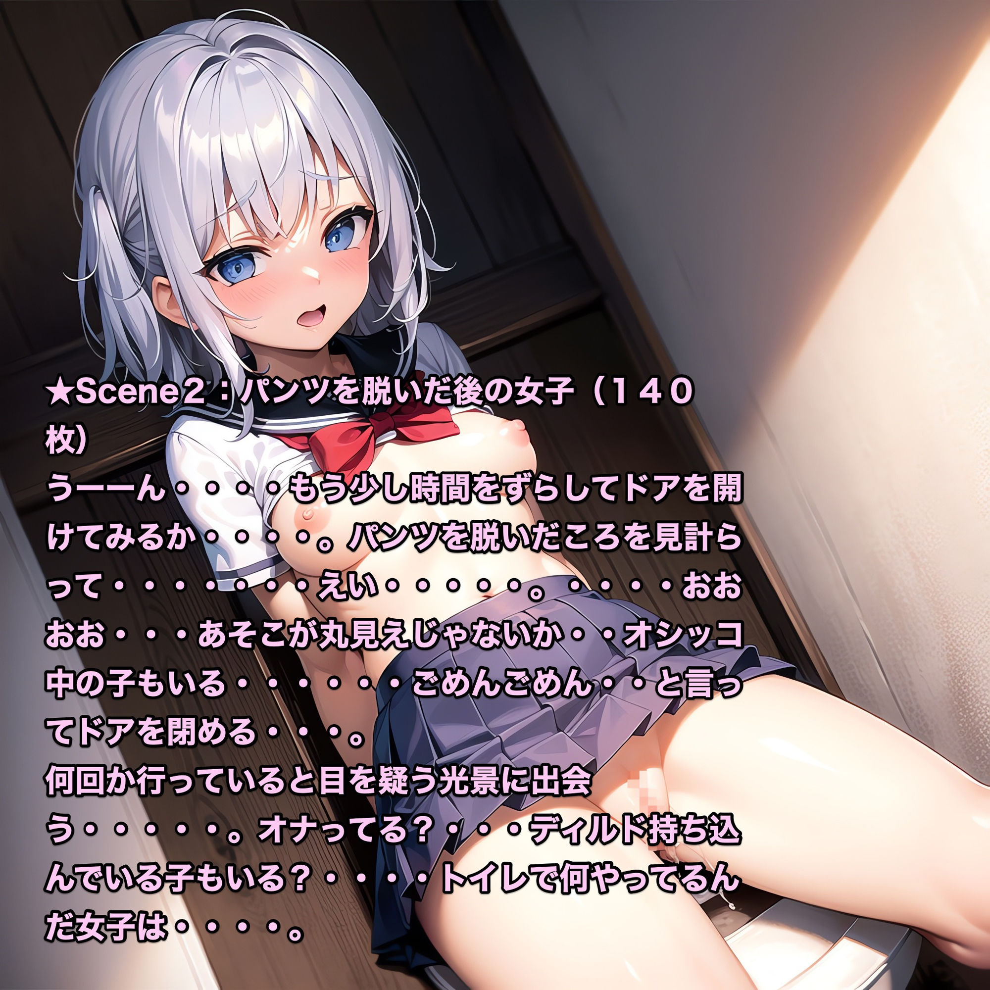 サンプル画像4:えちえち学園生活 〜トイレでのハプニング Vol.1〜(Cameron’s room) [d_376852]