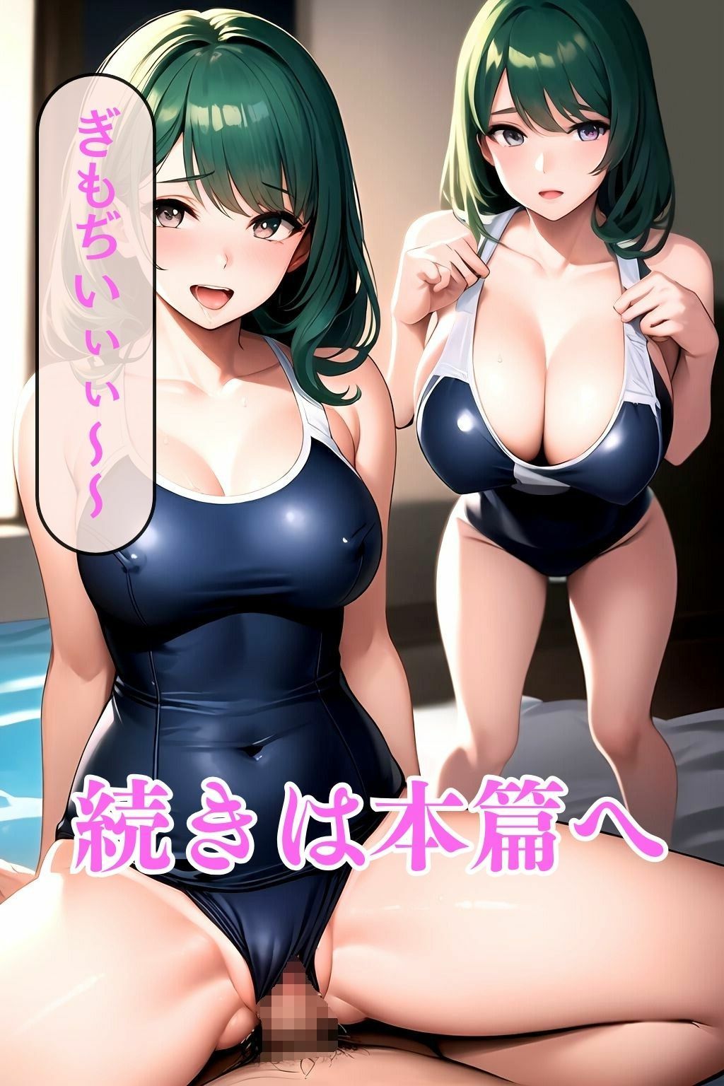 サンプル画像3:【大容量作品】ムチムチで濡れたスクール水着の巨乳美女を騎乗位の中出しでおかす ＃1(巨乳美女) [d_376891]