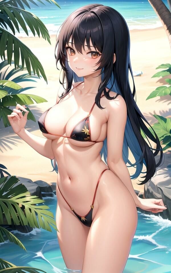 サンプル画像1:ビーチで見つけた露出女子(AIwhite) [d_376970]