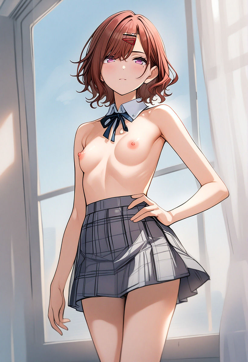 サンプル画像1:樋◯円香の脱衣登校日(草の化け物) [d_377119]