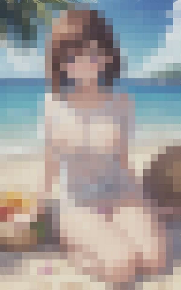 サンプル画像1:スケスケTシャツの巨乳美女〜乳首丸見え〜(miracleAIラボ) [d_377184]