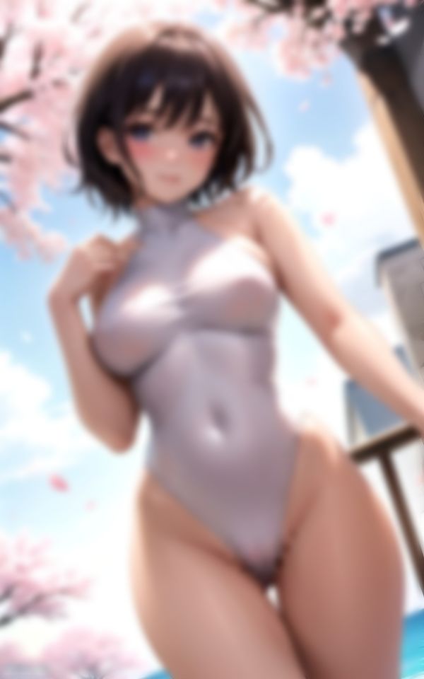 サンプル画像2:桜のプールで淫乱で有名な水泳部の先輩が後輩の童貞くんを色仕掛け(セクシーAI) [d_377309]