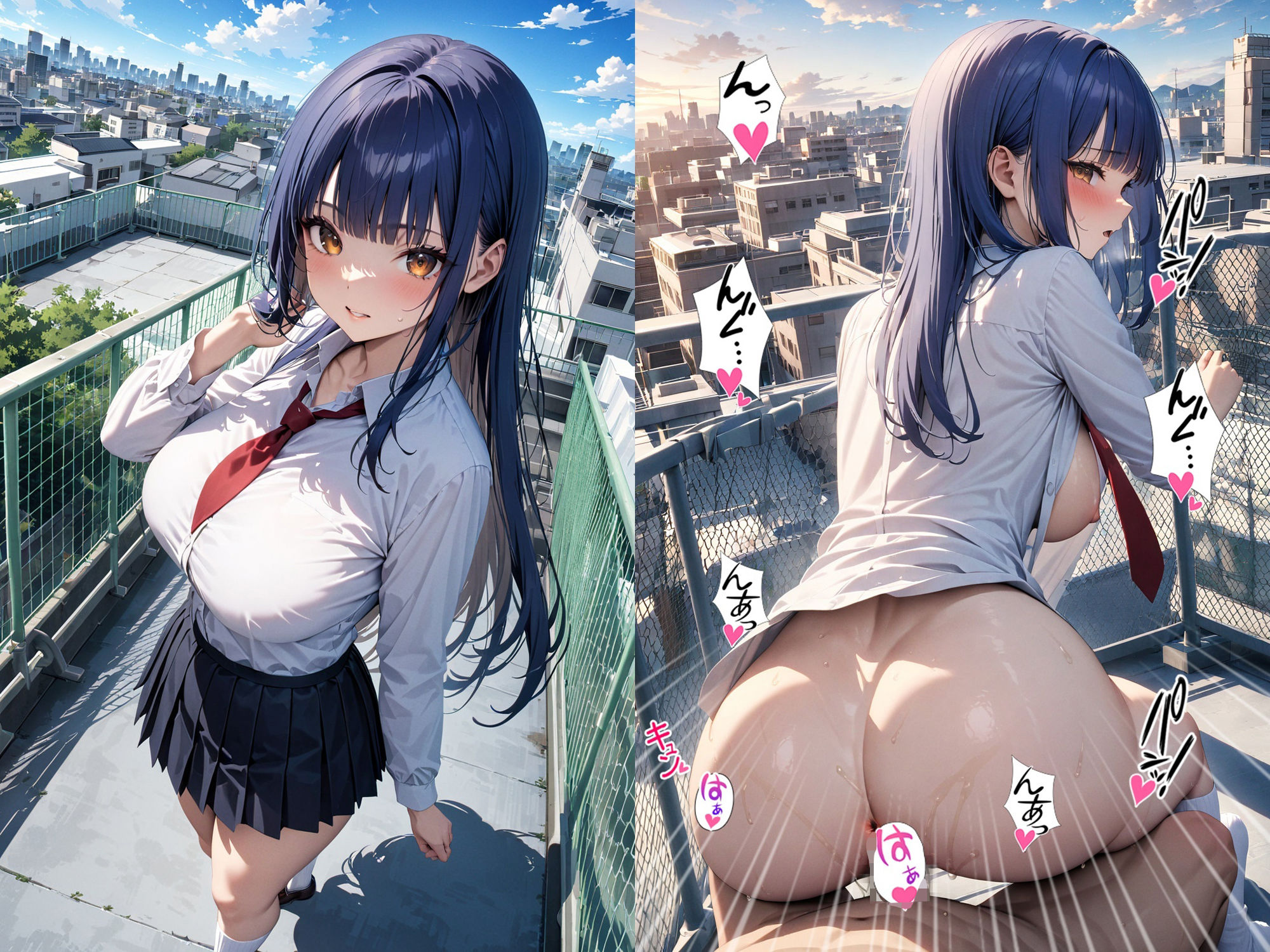 サンプル画像2:60キャラ 制服巨乳 即オチ2コマ(事務びーむ) [d_377321]