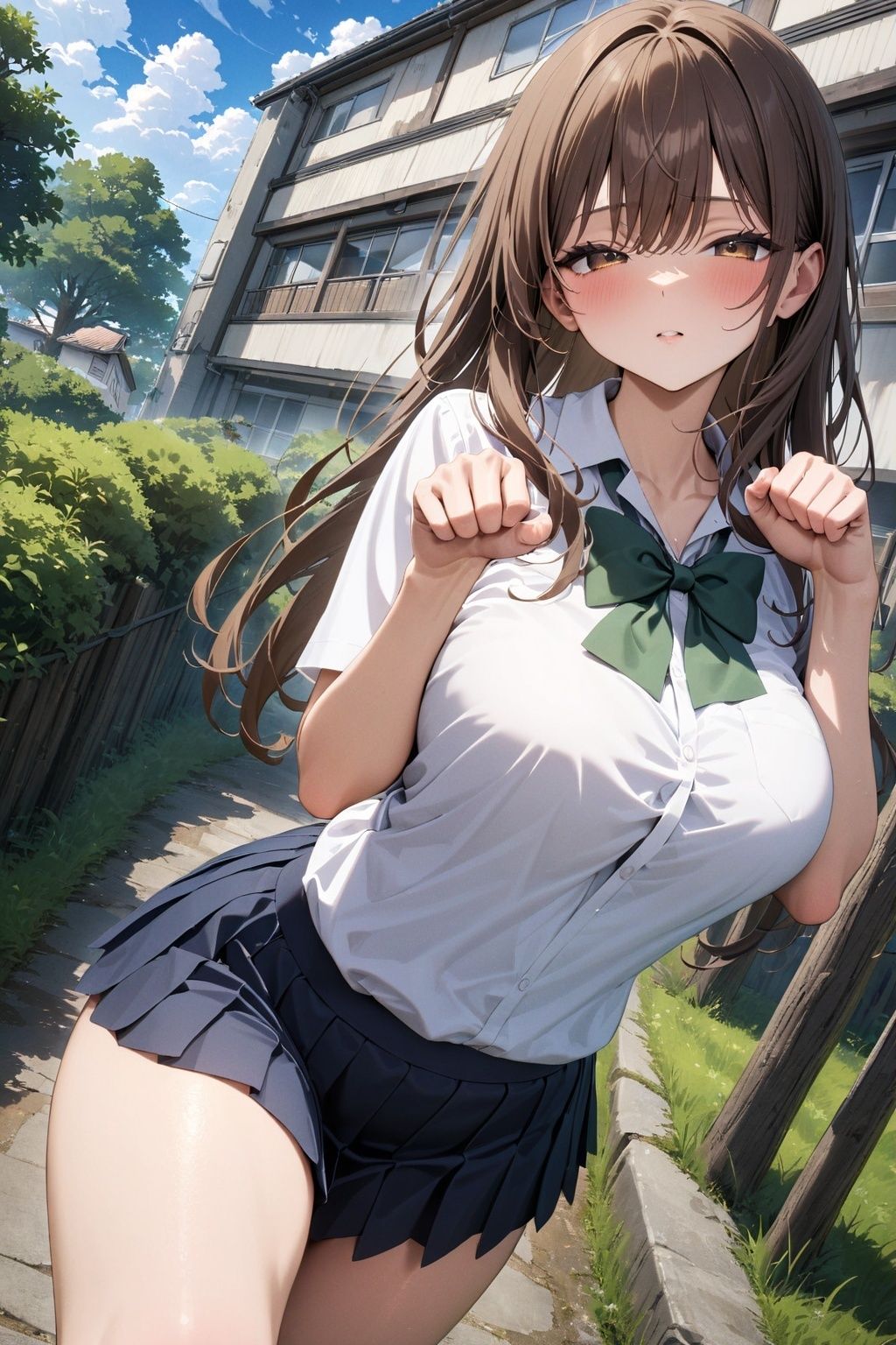 サンプル画像6:60キャラ 制服巨乳 即オチ2コマ(事務びーむ) [d_377321]